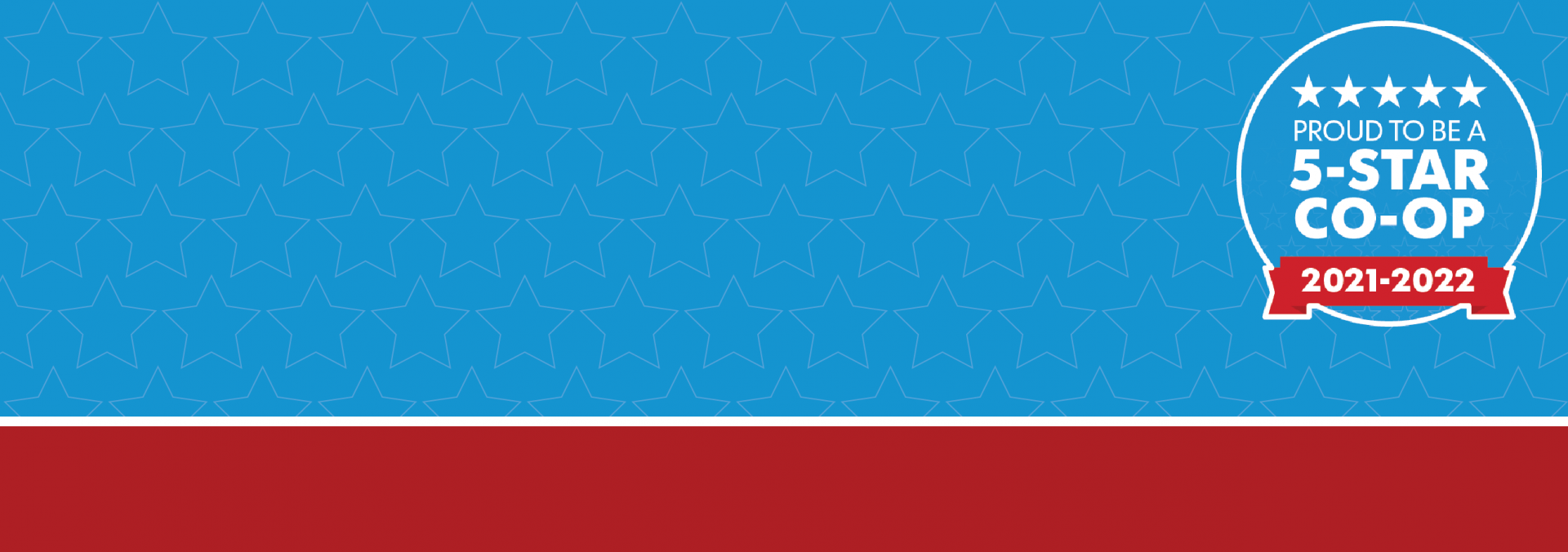 Red, white and blue graphic with stars